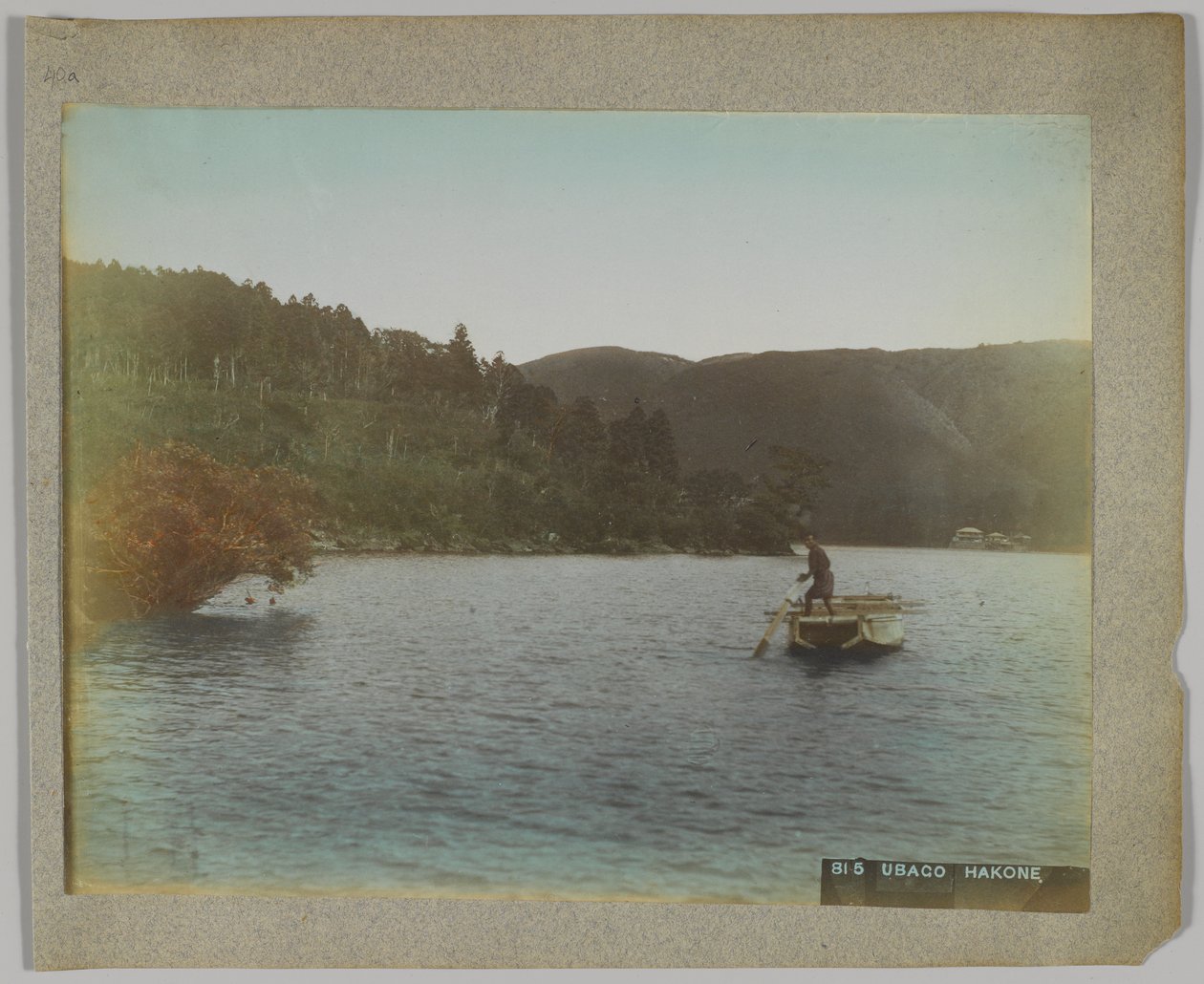 Ubako, Hakone, Prefeitura de Kanagawa, Japão (foto colorida à mão a p/b) de Japanese Photographer