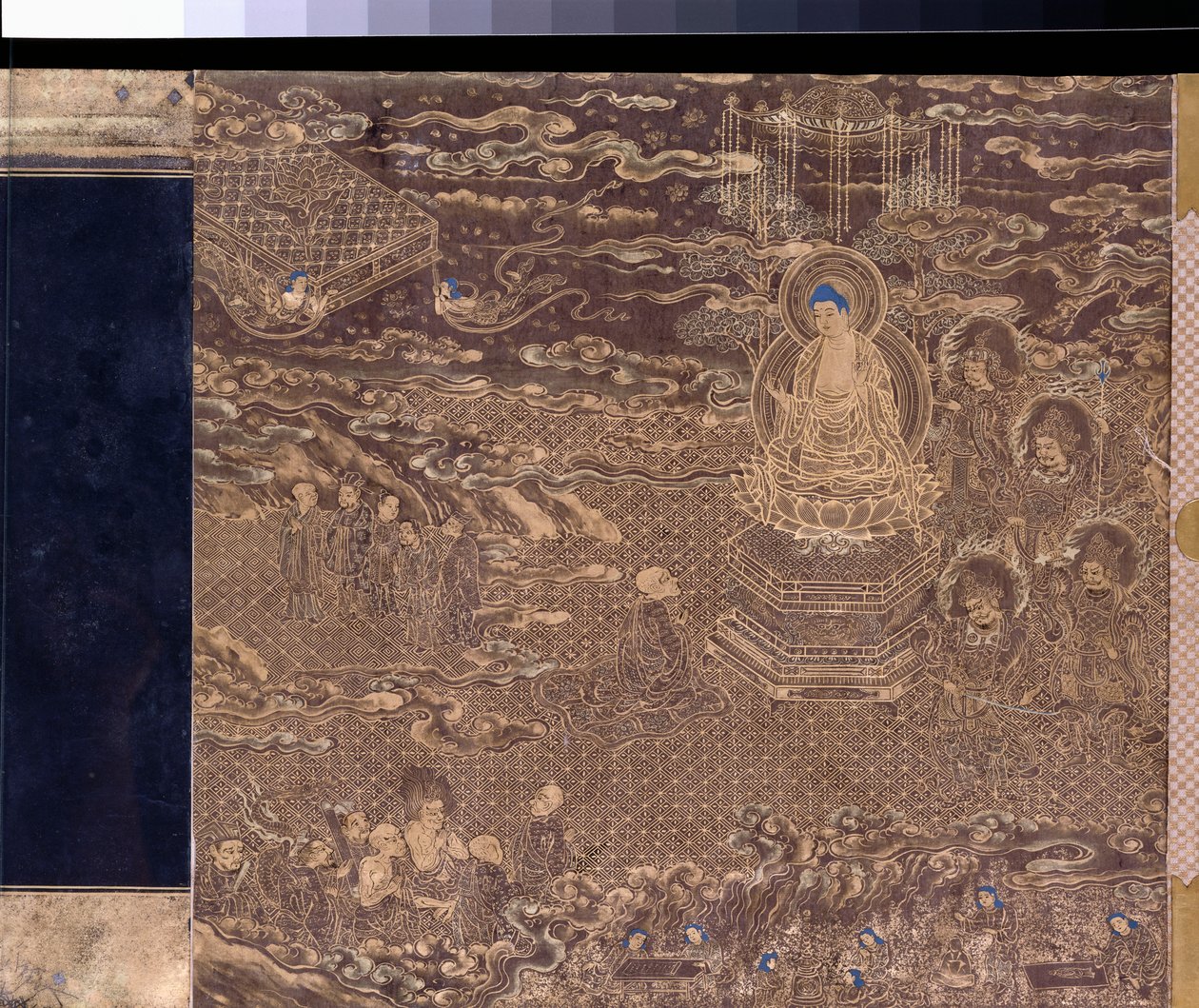 Uma miniatura do frontispício do Lotus Sutra handscroll de Japanese School