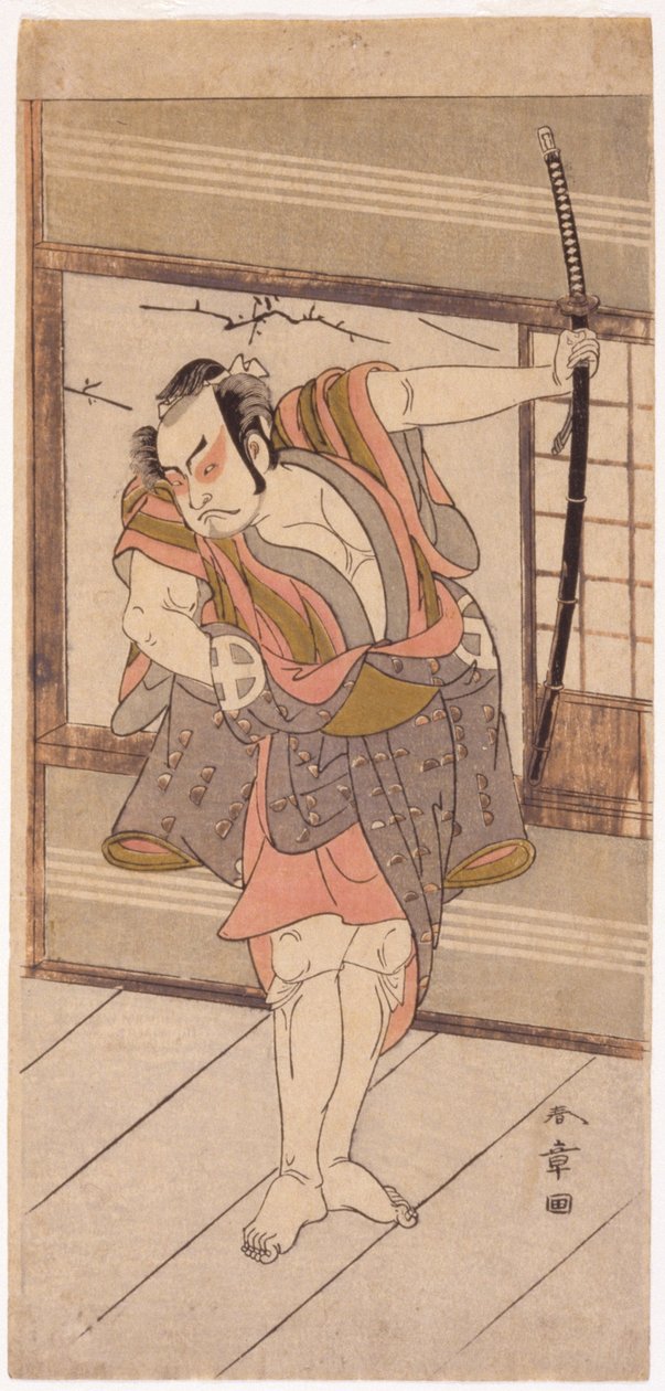 Actor Com Espada (impressão em bloco de madeira) de Japanese School