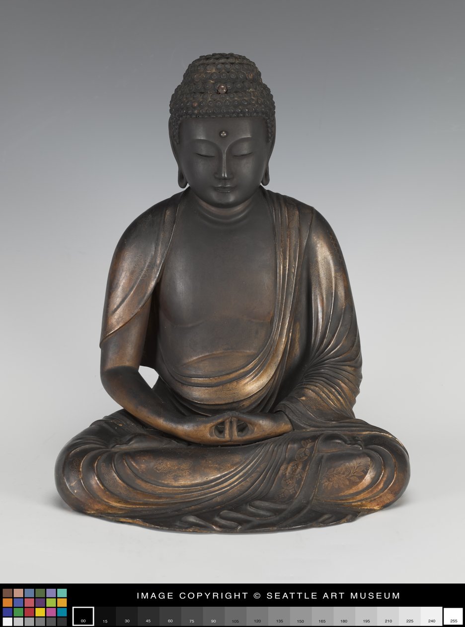 Buda Amida em um pedestal de lótus de Japanese School