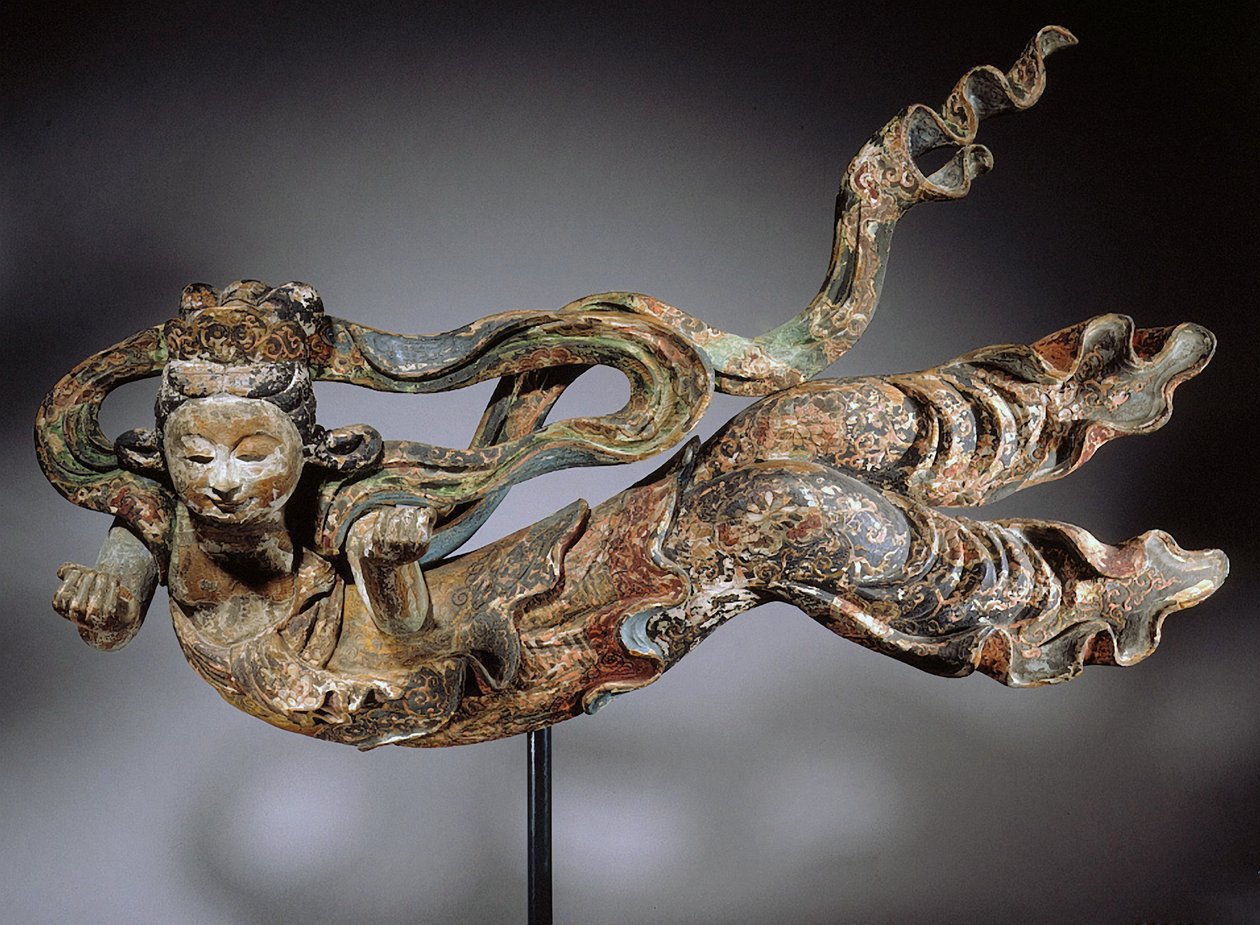 Apsaras, séc. XVII-XVIII (madeira policromada) de Japanese School