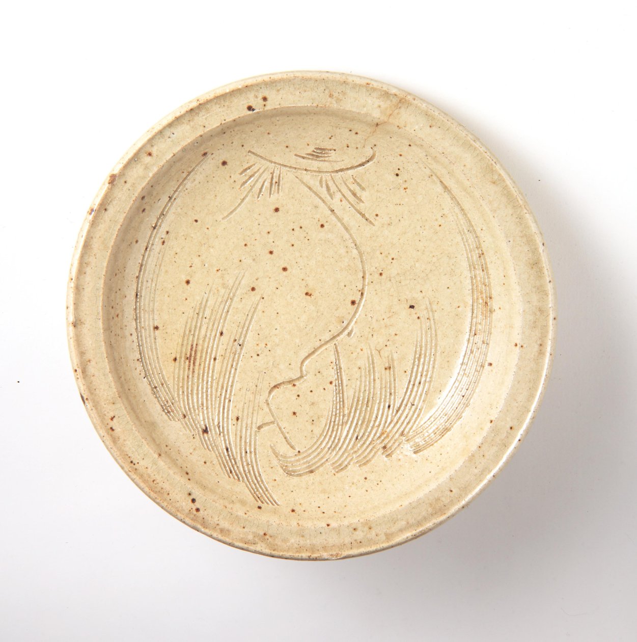 Tigela com design de salgueiro inciso (seto ware) de Japanese School