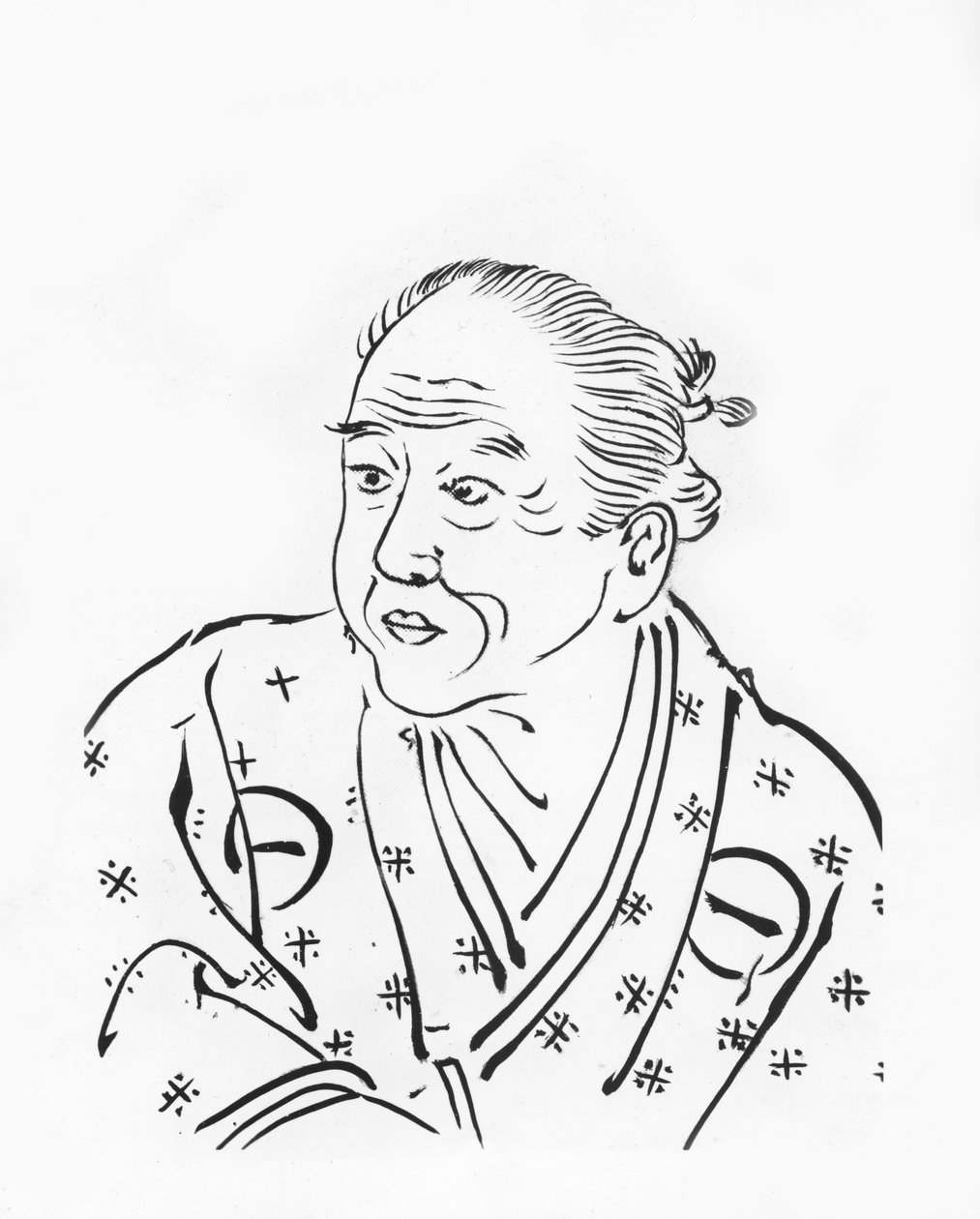 Chikamatsu Monzaemon (xilogravura) de Japanese School