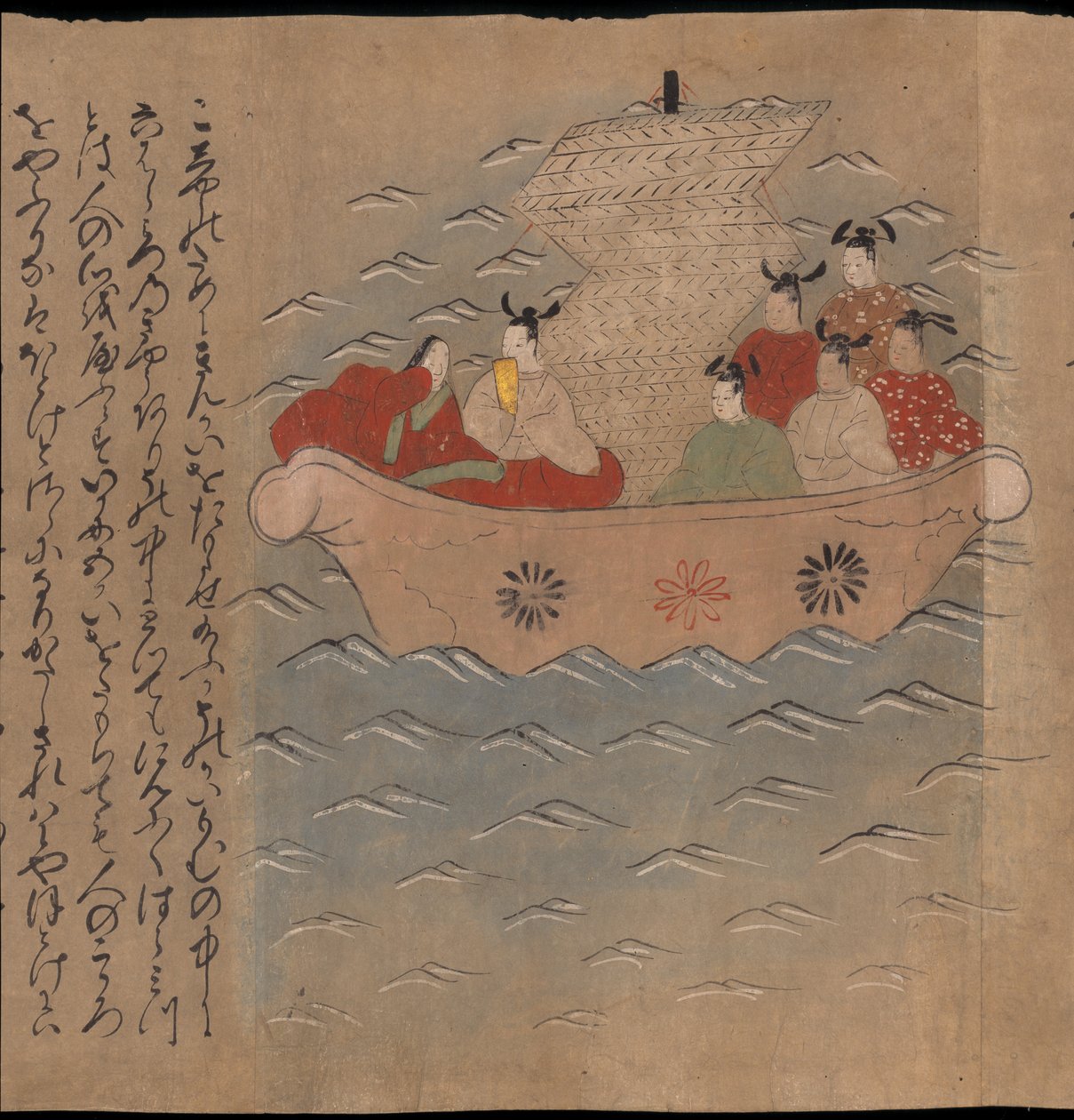 Enviados chineses num barco, ilustração do 