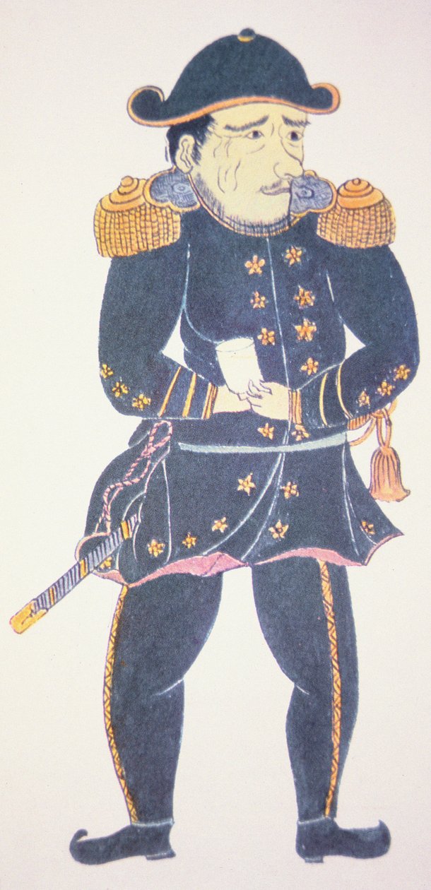 Commodore Perry no Japão - uma impressão de um artista japonês de Japanese School