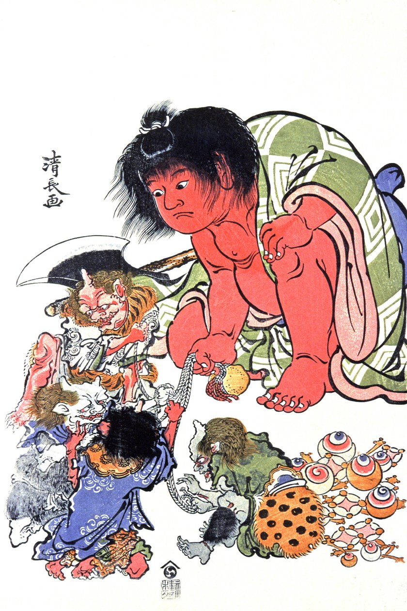 Demónios, meados do século XIX (gravura) de Japanese School