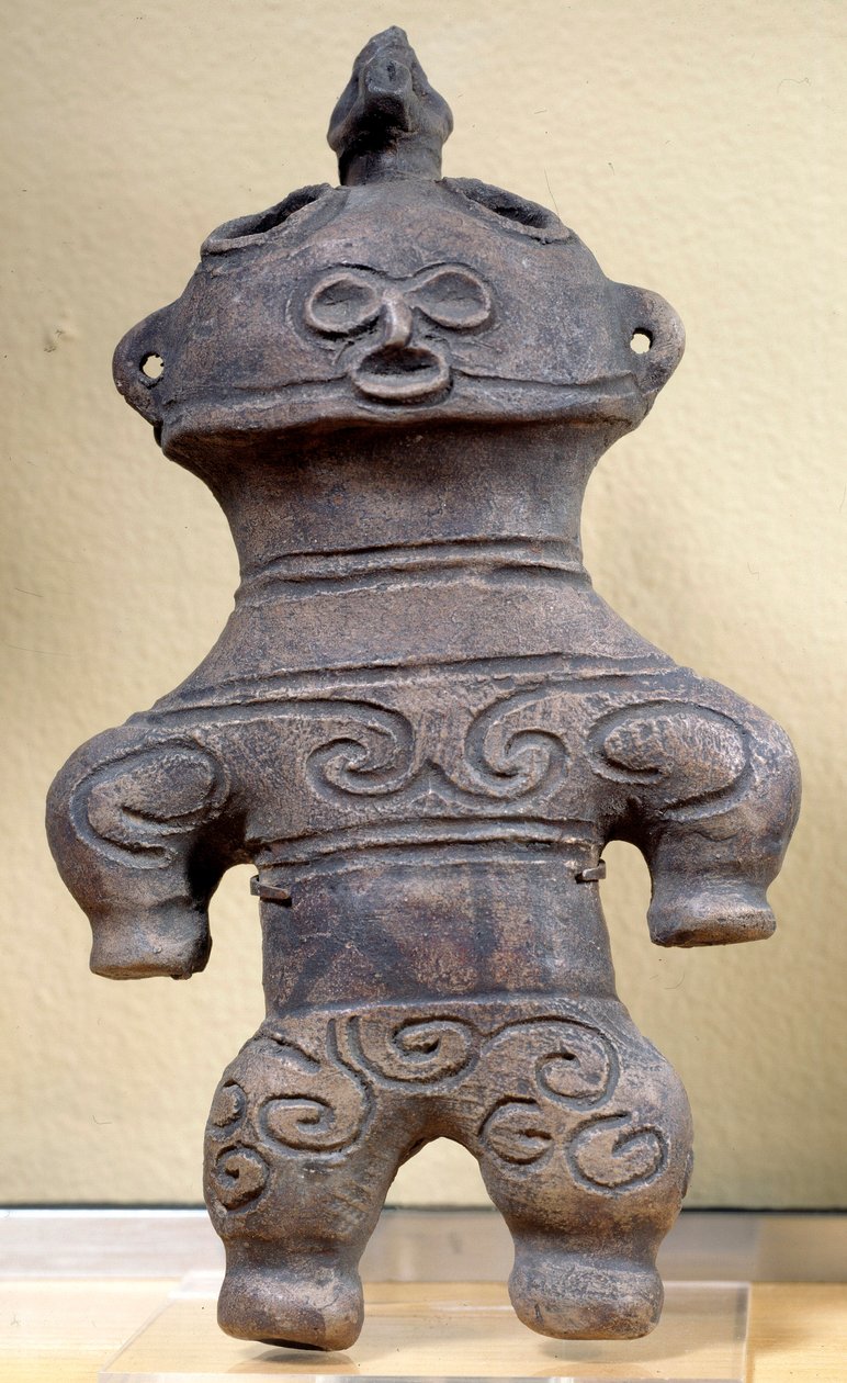 Estatueta Dogu Japão, altura 20 cm, Neolítico, período Jomon de Japanese School