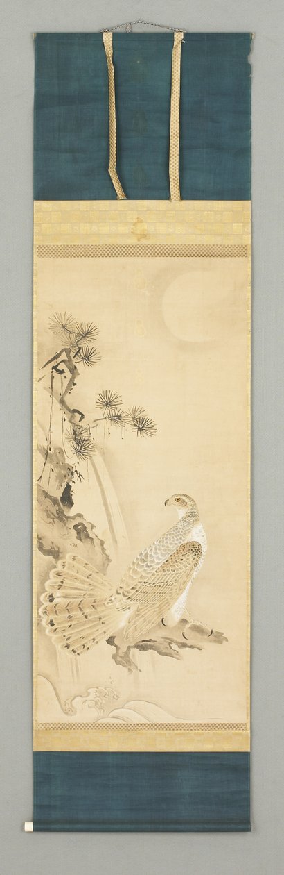 Falcão e Árvore, século XVI (Kakemono) de Japanese School