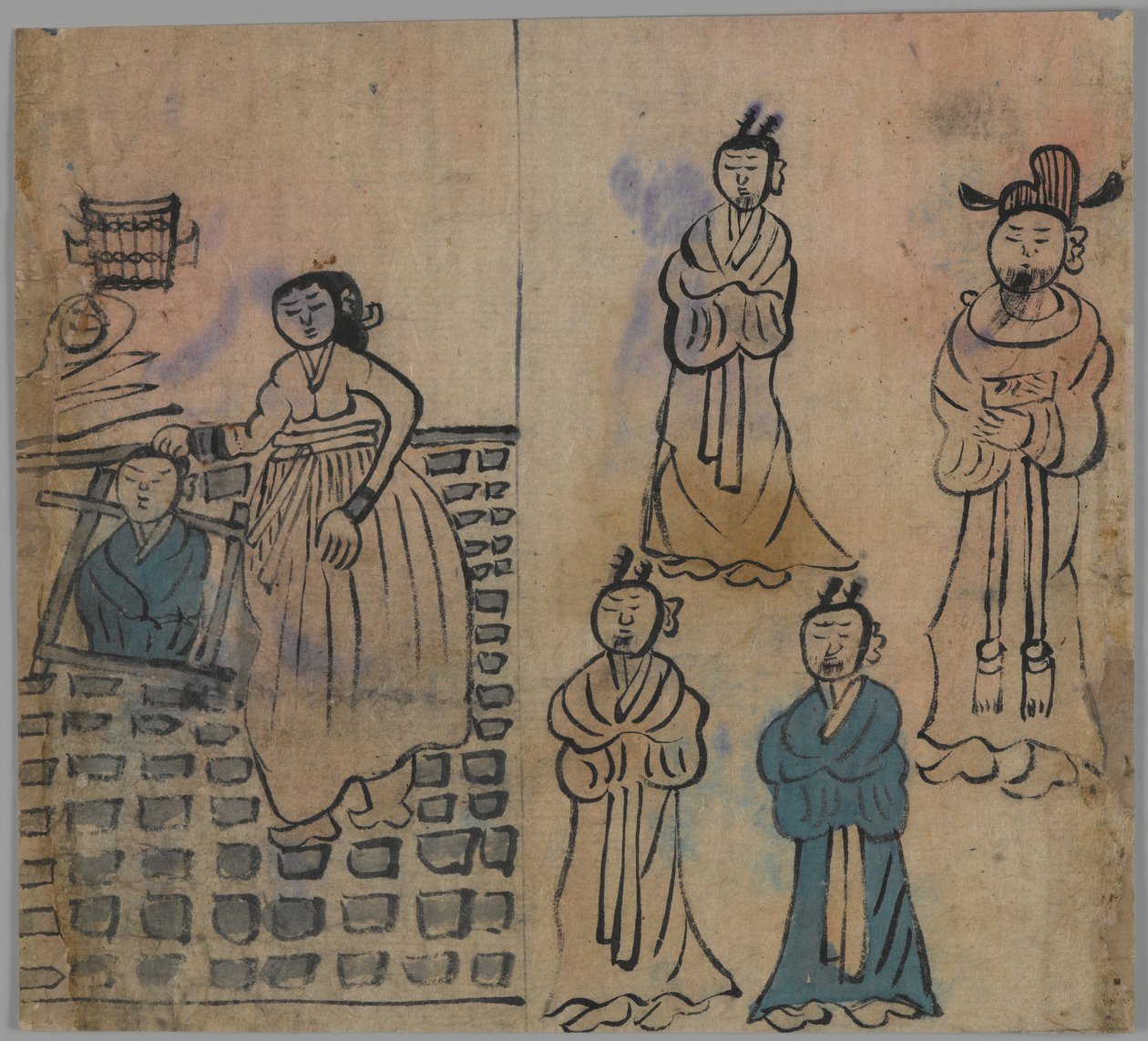 Cena de gênero, 1 de 4 (tinta e cor no papel) de Japanese School