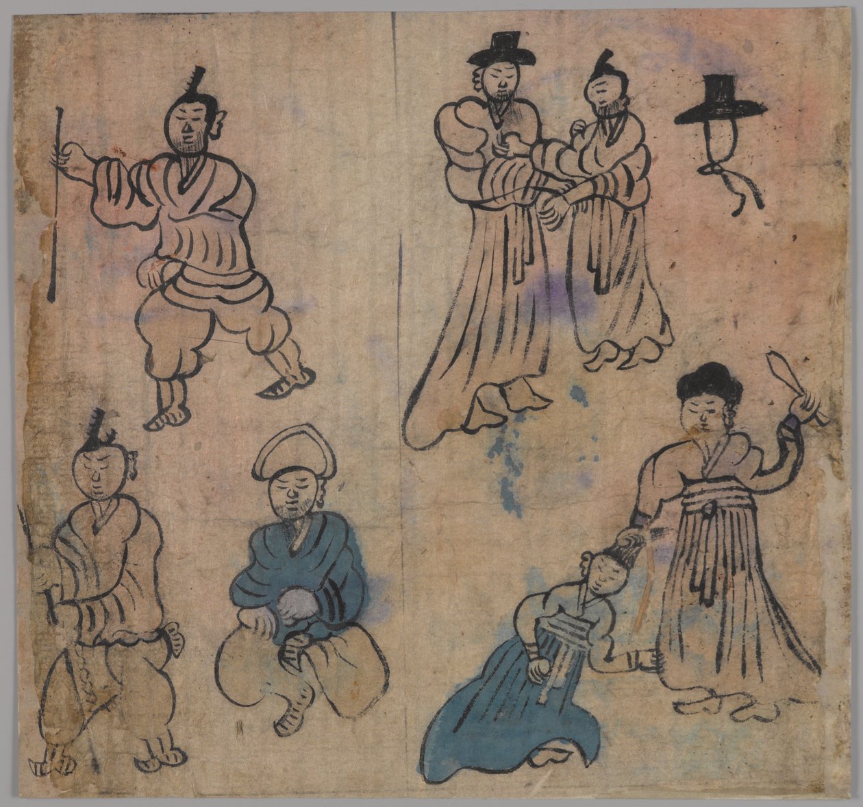 Cena de gênero, um dos quatro (tinta e cor no papel) (ver também 861303-6) de Japanese School