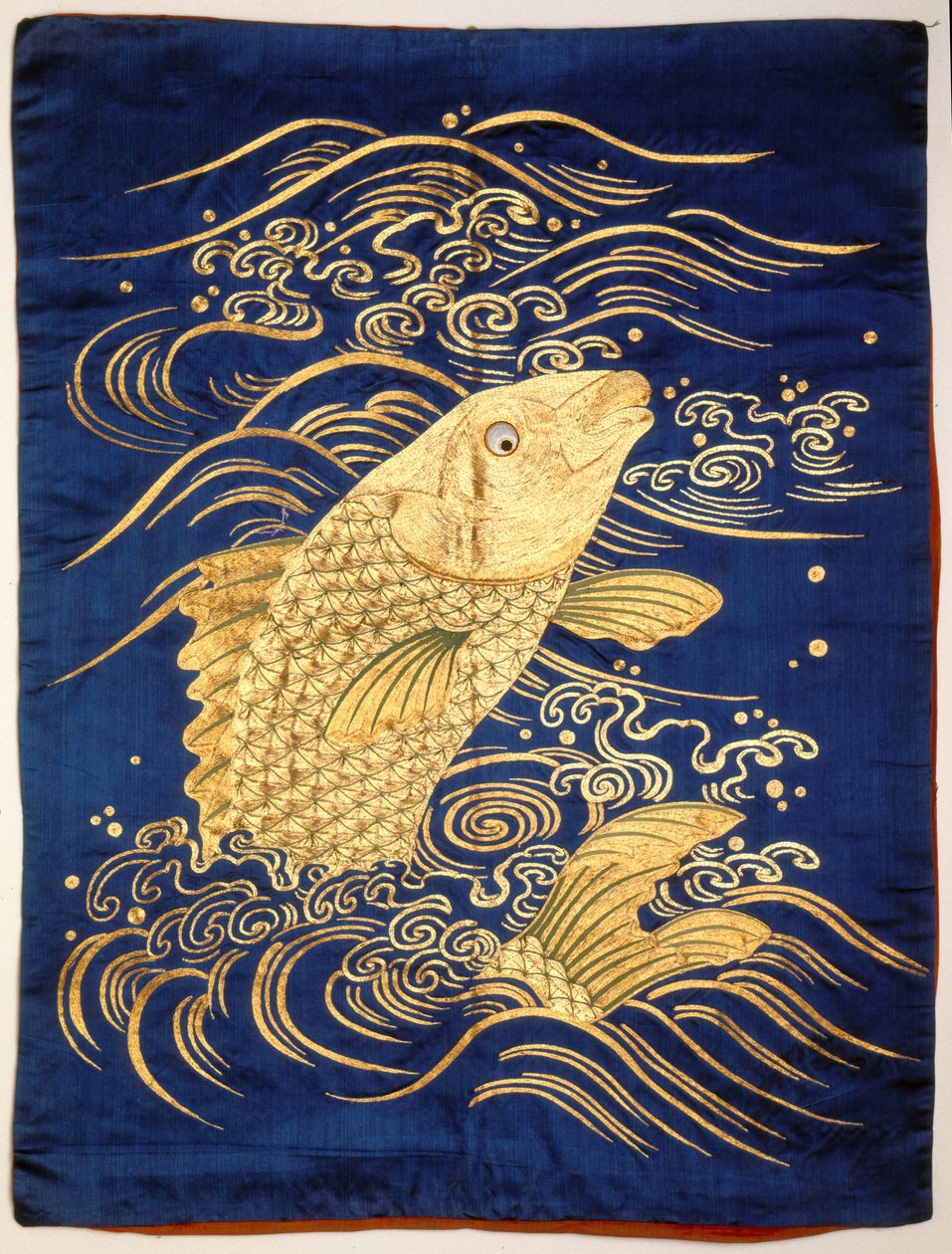Capa de oferta (Fukusa) (fio revestido a ouro) de Japanese School