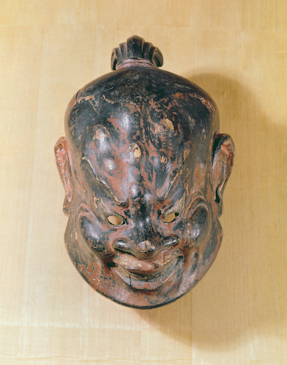 Máscara Gigaku, Período Nara (645-794) (madeira policromada) de Japanese School