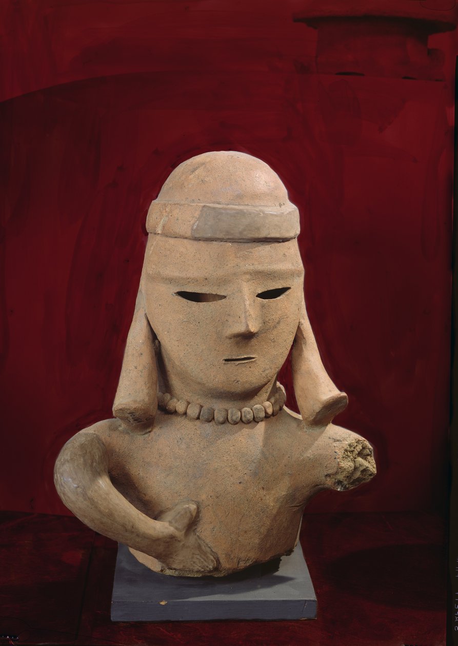 Figura de Haniwa, 250-550 (louça de barro vermelha) de Japanese School