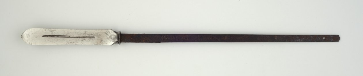 Cabeça de um Sankaku Yari, ou lança (aço) de Japanese School