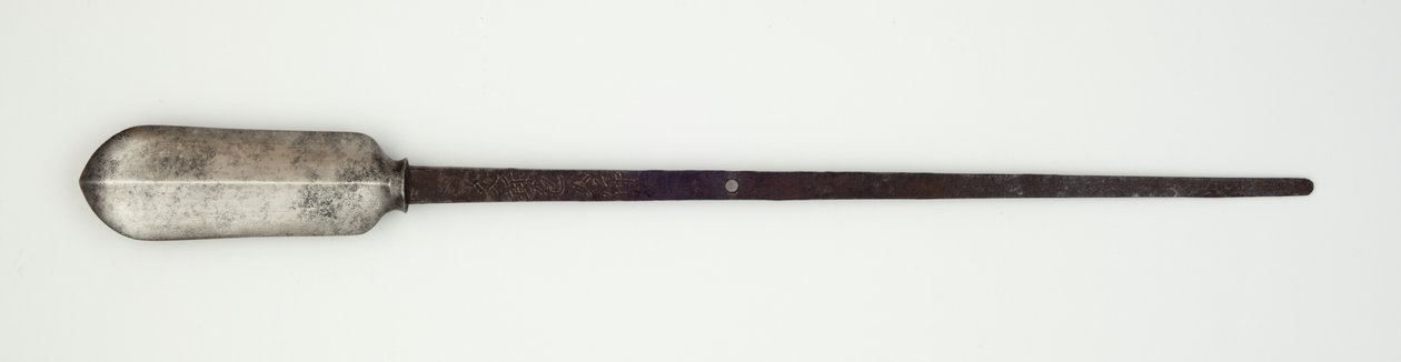 Cabeça de um Su-Yari, ou lança (aço) de Japanese School