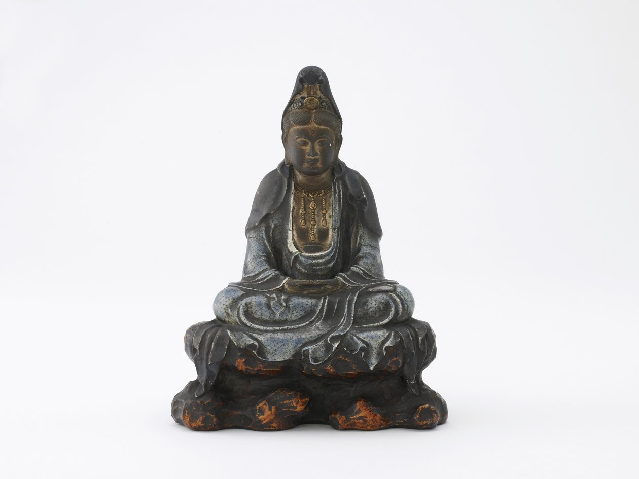 Imagem de Kannon sentado, Kyoto, Kyoto-fu, período de Edo ou era de Meiji (cerâmica) de Japanese School