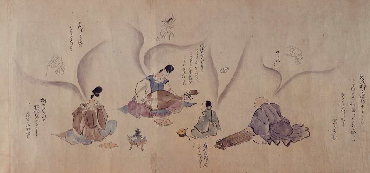 Músicos japoneses, de Sadanobu Matsudaira (1758-1829) 