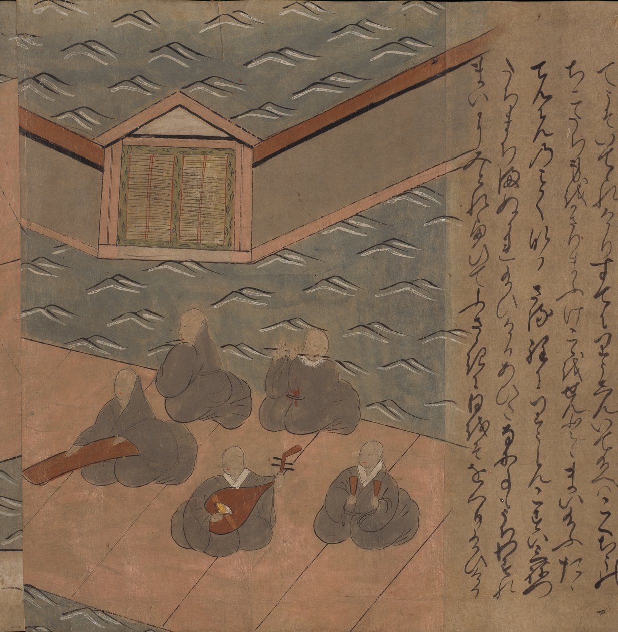 Músicos japoneses, ilustração do 