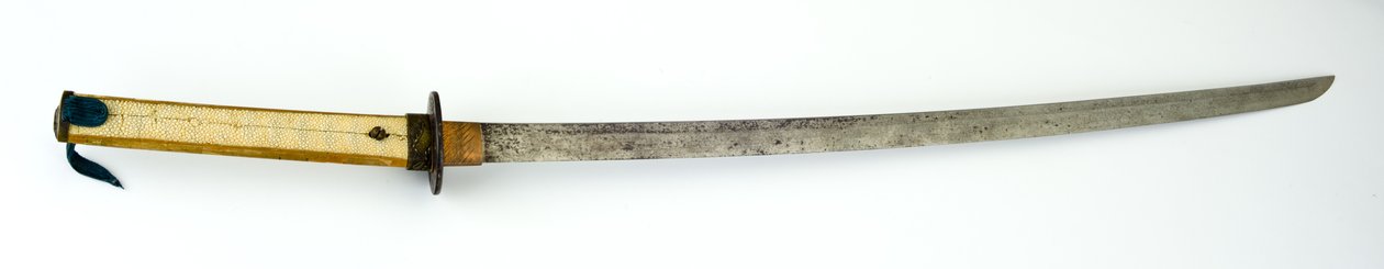 Katana, ou espada (aço, cobre, latão, pele de raio, madeira e tecido) de Japanese School