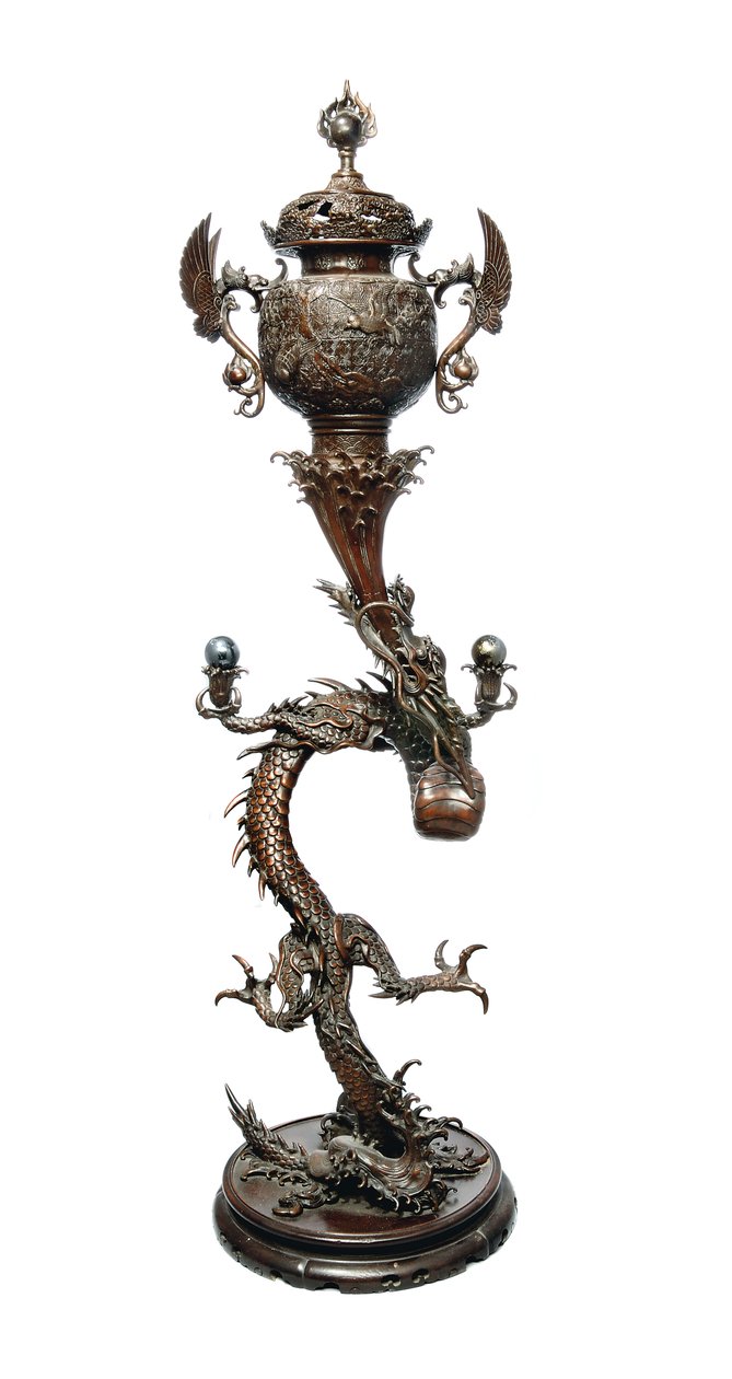Koro, Meiji Peiriod, final do século 19 (bronze) de Japanese School