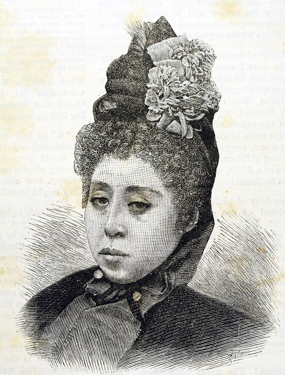 Era Meiji. Princesa Komatsu do Japão. Ilustração de 1887 (Gravura) de Japanese School