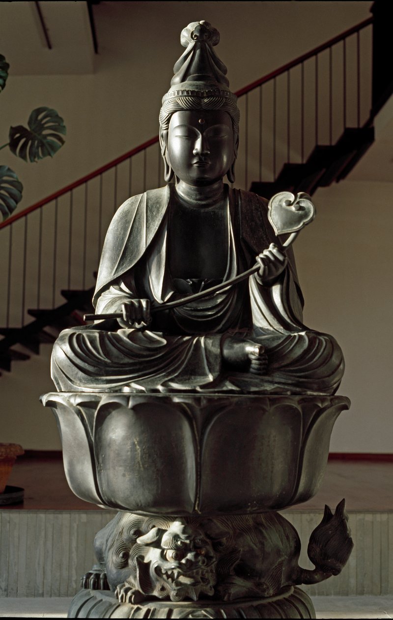 Escultura de Monju Bosatsu, era Hoei de Japanese School