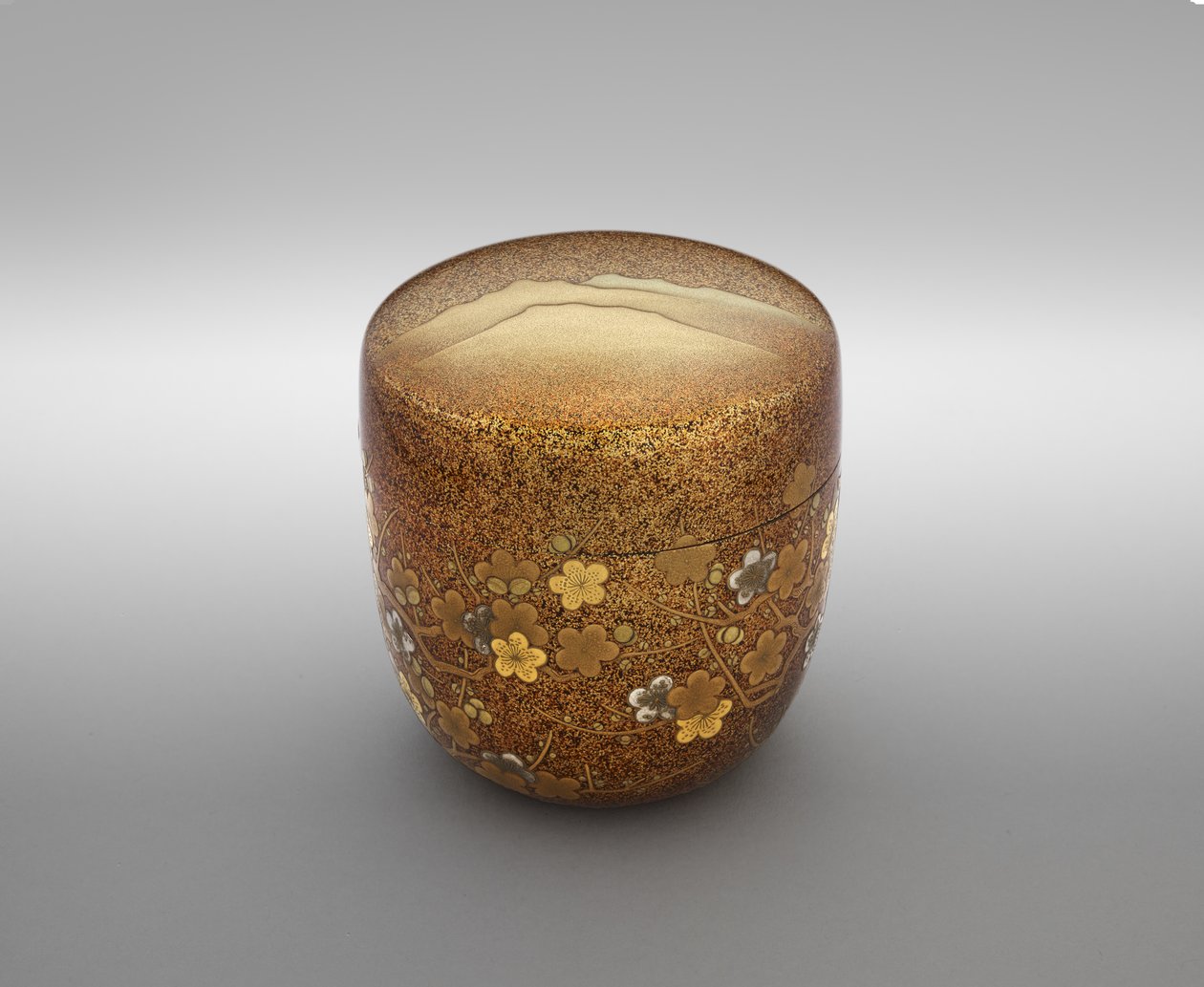 Natsume, c.1850 (utensílios de laca com ouro e prata) de Japanese School