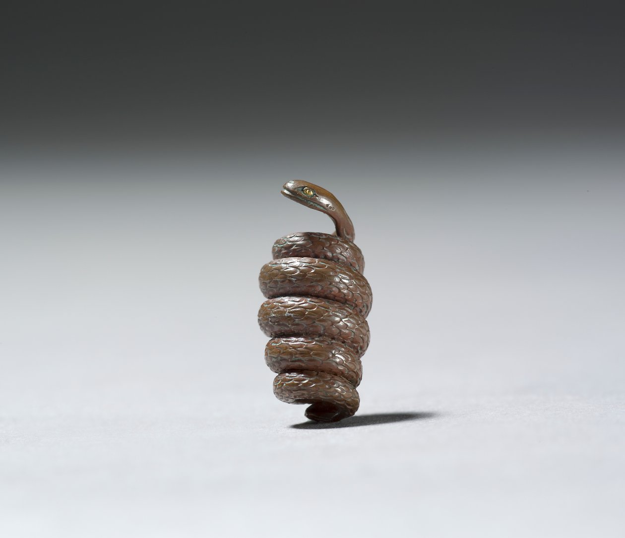 Ojime em forma de cobra (cobre) de Japanese School