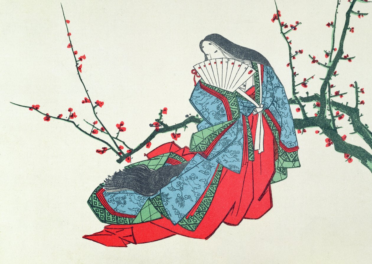 Ono no Komachi, ilustrado na revista LArt, 1875 de Japanese School