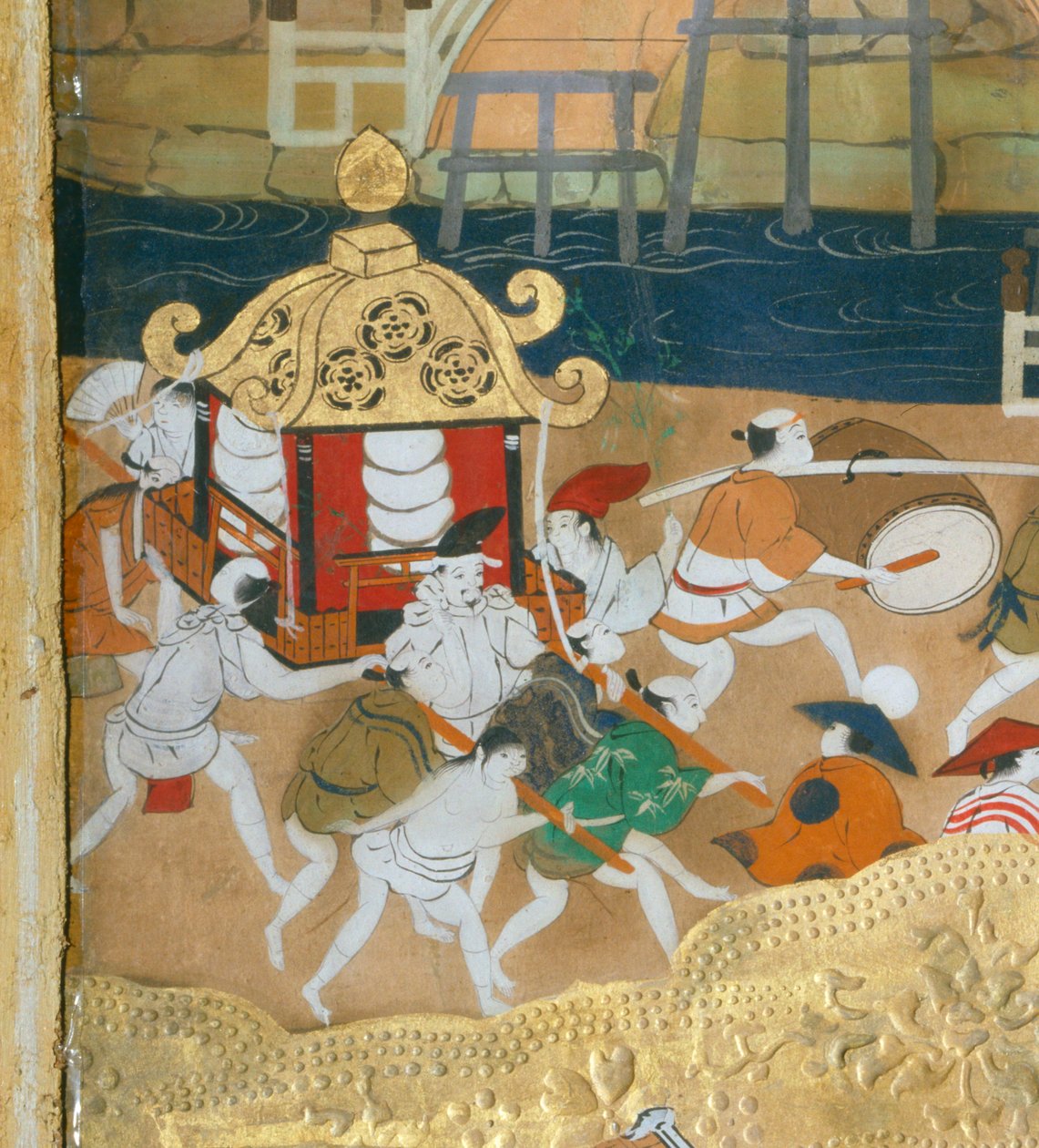 Osakazu Byobu - Biombo japonês de oito painéis (pintura) de Japanese School