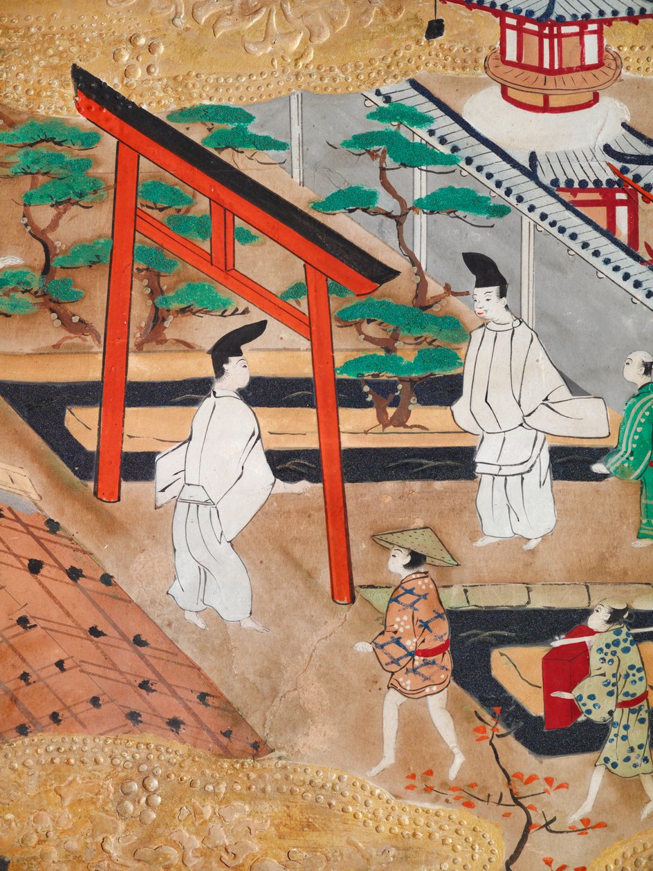 Osakazu Byobu - Biombo japonês de oito painéis (pintura) de Japanese School