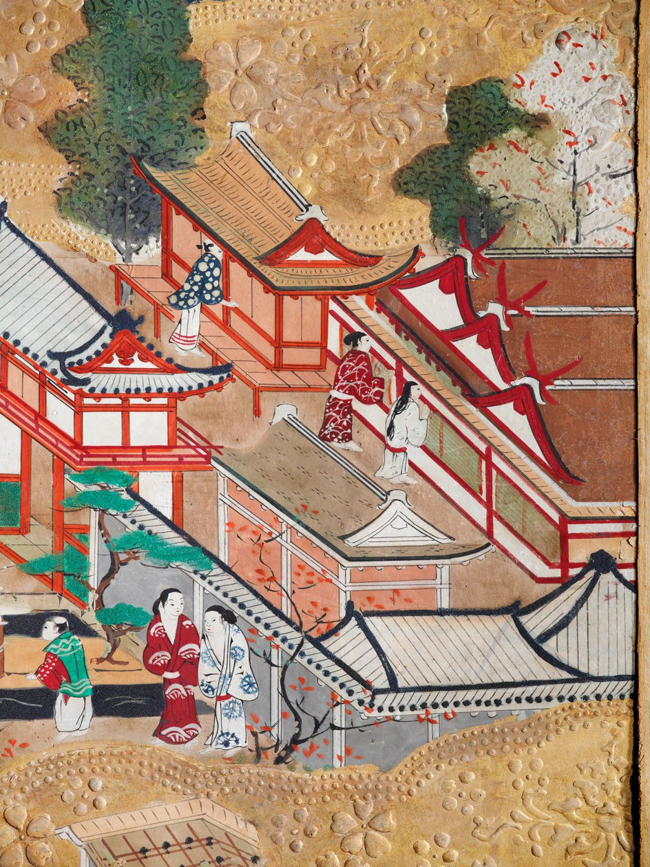 Osakazu Byobu - Biombo japonês de oito painéis (pintura) de Japanese School