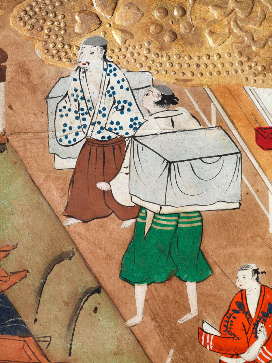 Osakazu Byobu - Biombo japonês de oito painéis (pintura) de Japanese School
