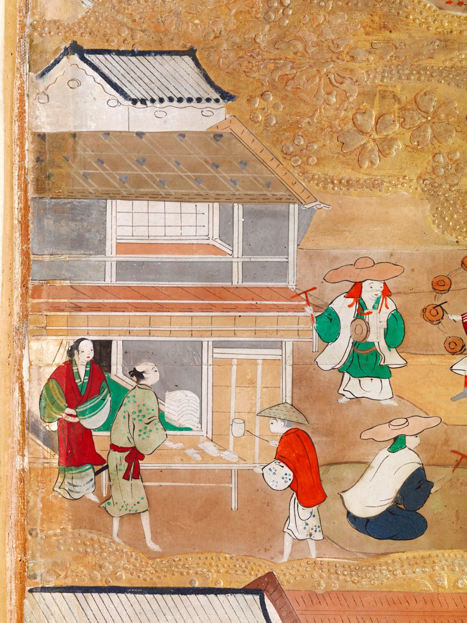 Osakazu Byobu - Biombo japonês de oito painéis (pintura) de Japanese School