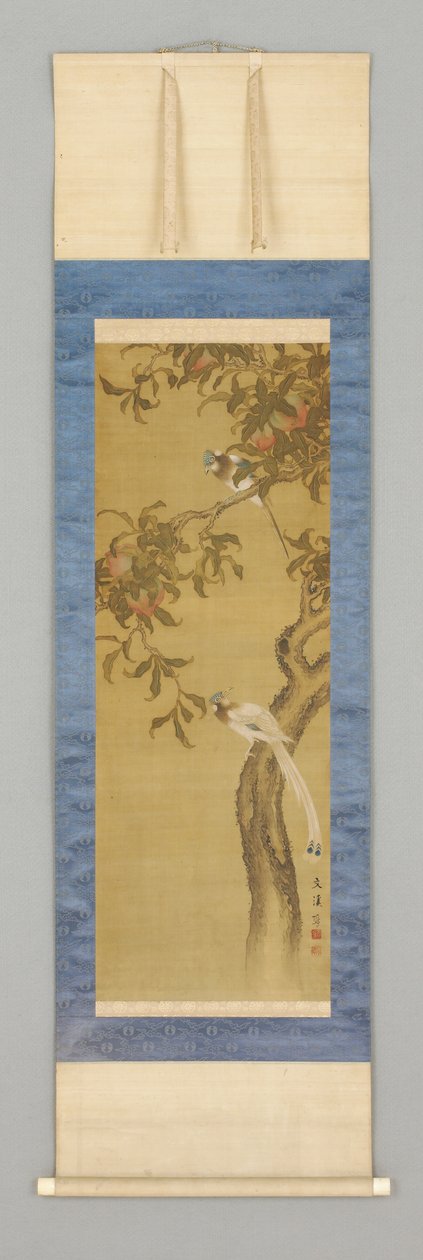 Pêssego e aves, início do século XIX de Japanese School