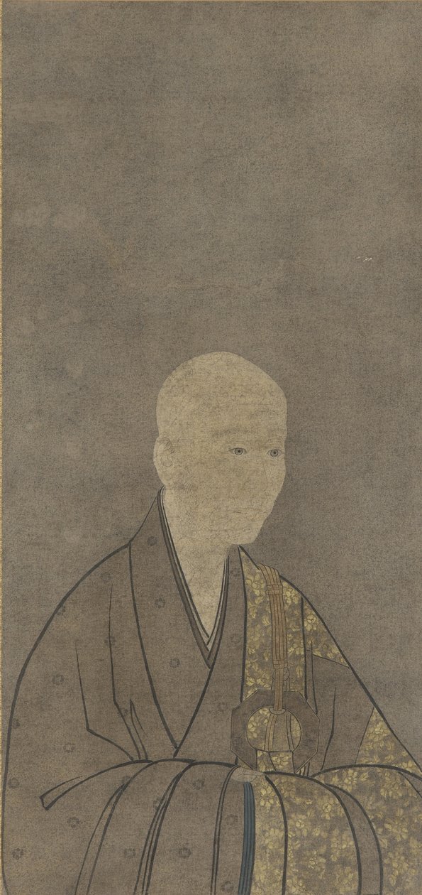 Retrato de Muso Kokushi (1275-1351) período de Muromachi de Japanese School