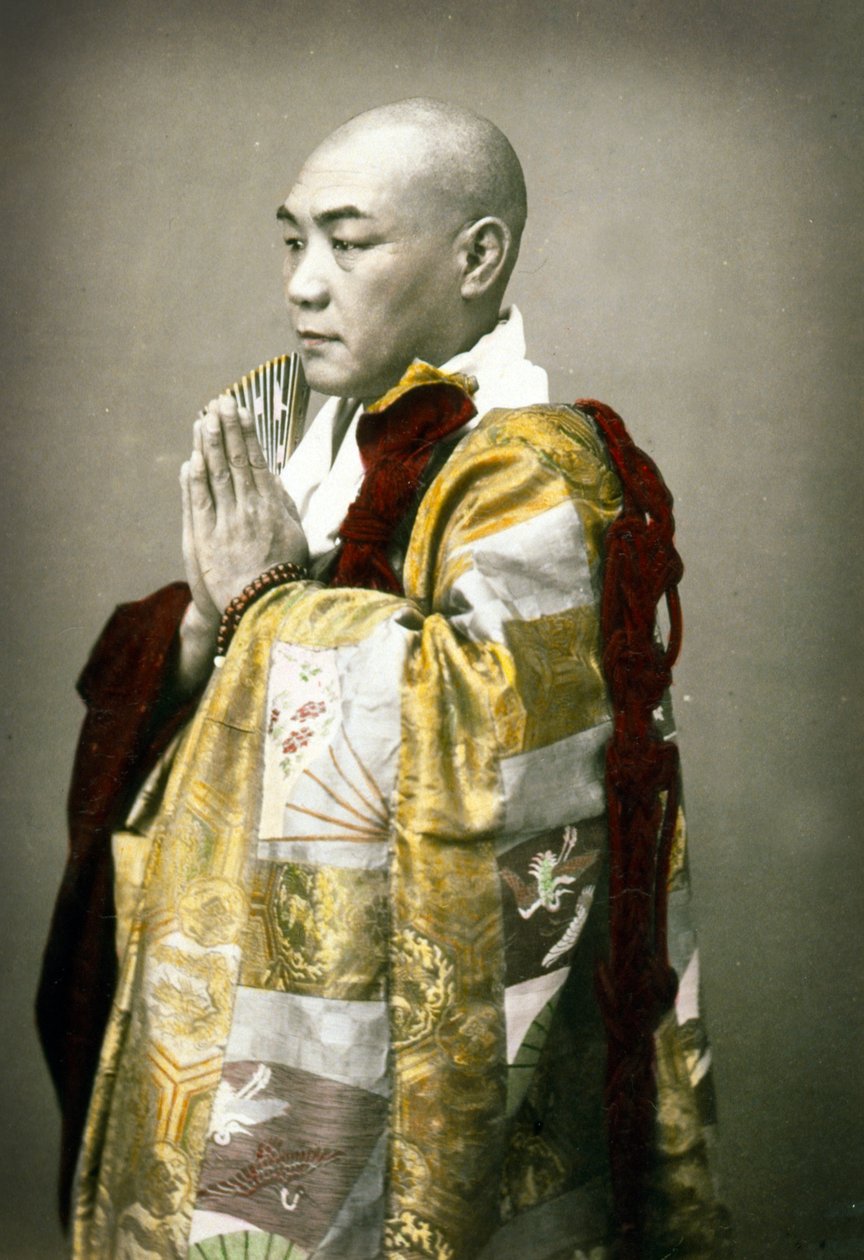 Retrato de um sacerdote xintoísta, c.1880 de Japanese School