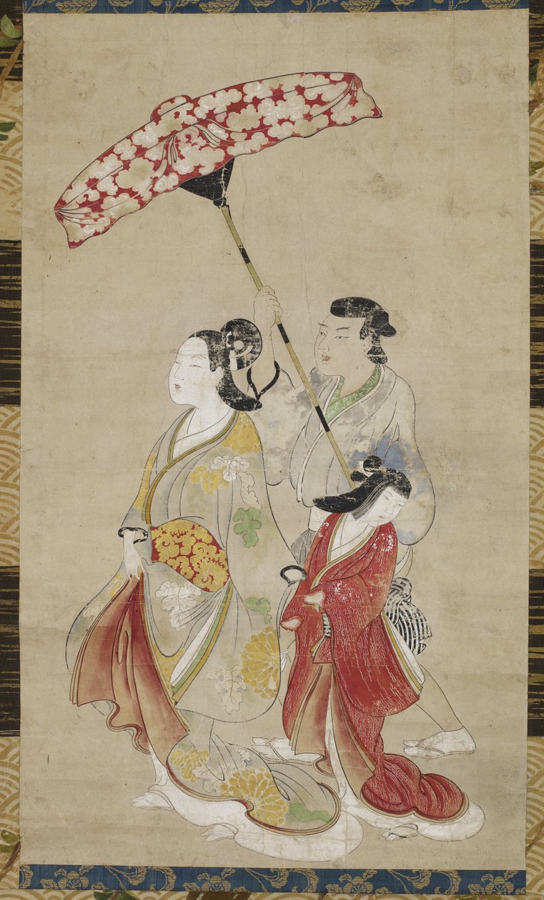 Prostituta com Atendentes no Desfile, c.1695 de Japanese School