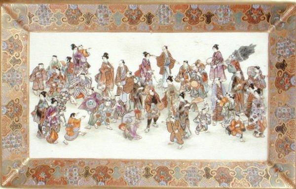 Tabuleiro Satsuma (terracota) de Japanese School