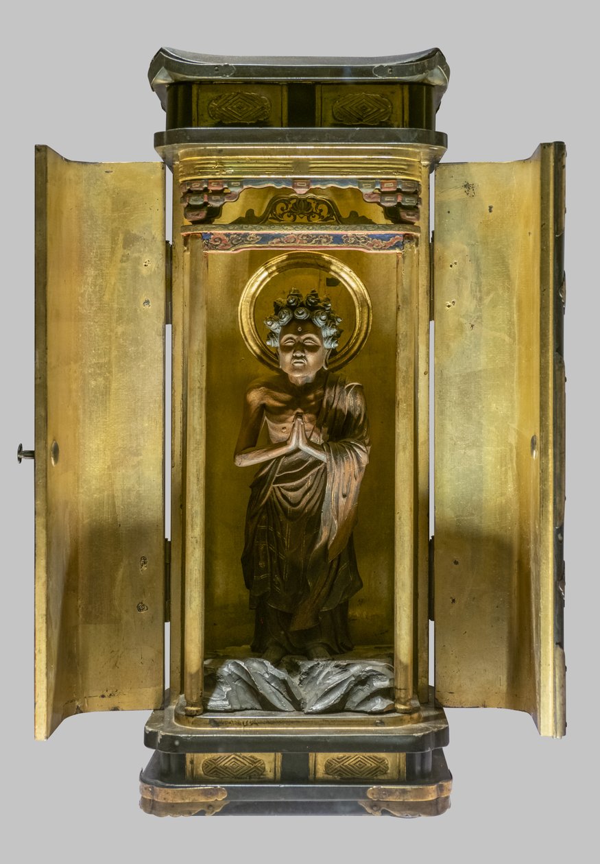 Shakyamuni saindo da montanha (Shussan no Shaka). Japão, período Edo de Japanese School