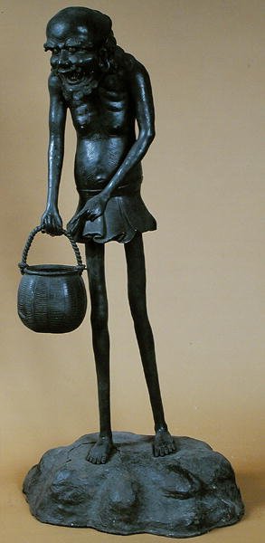 Estatueta de Ashinaga, do Templo de Nara, Japão (bronze) de Japanese School