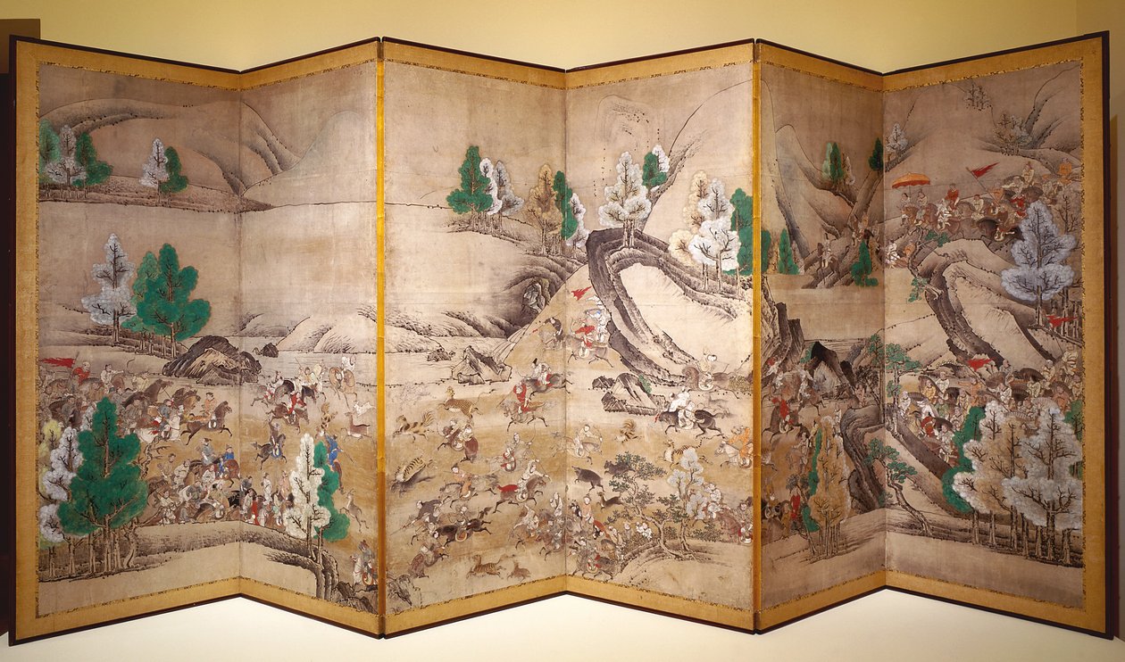 Caça ao tártaro (tinta, cor, papel) de Japanese School