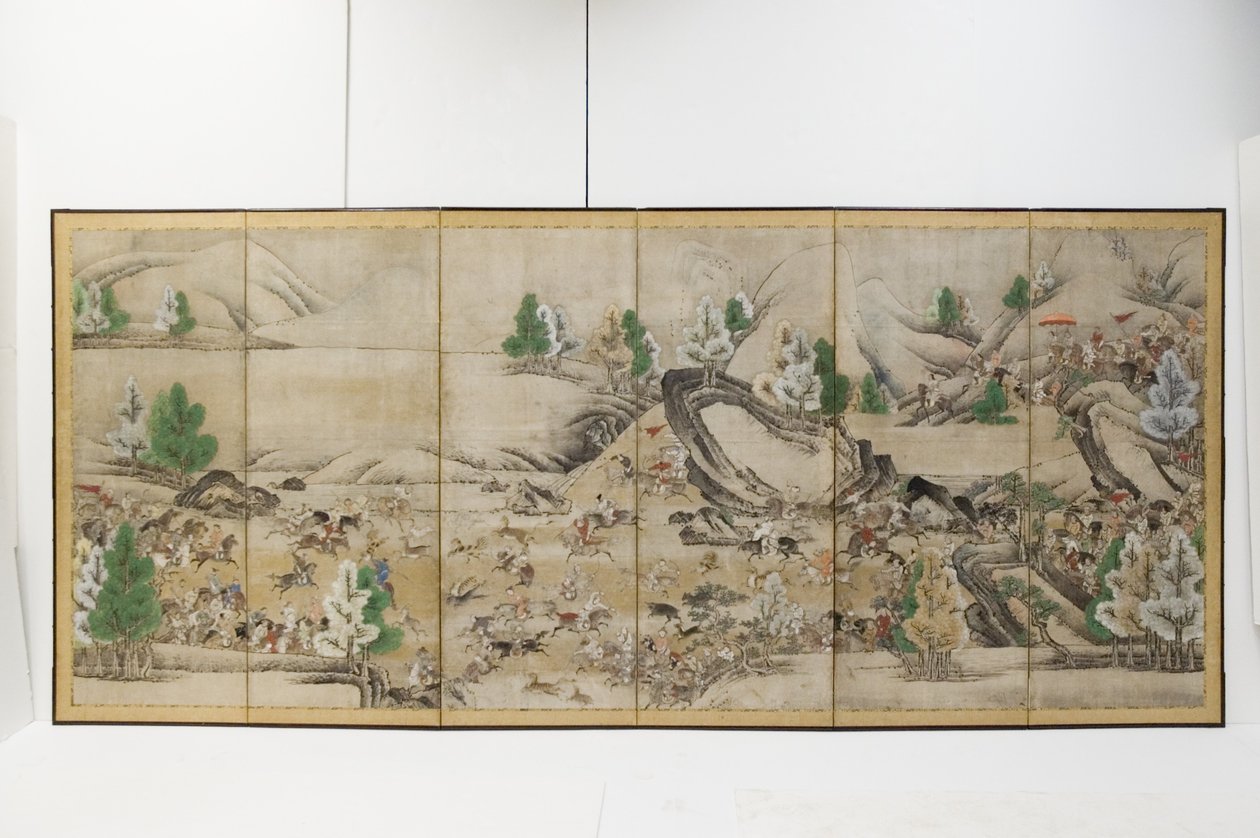 Caça ao tártaro (tinta, cor, papel) de Japanese School