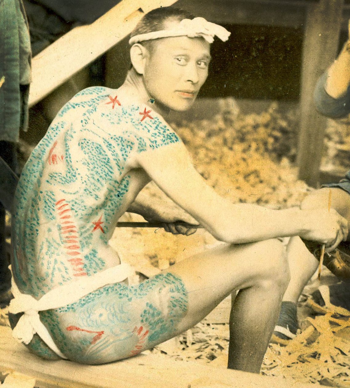Homem tatuado, c.1880 de Japanese School