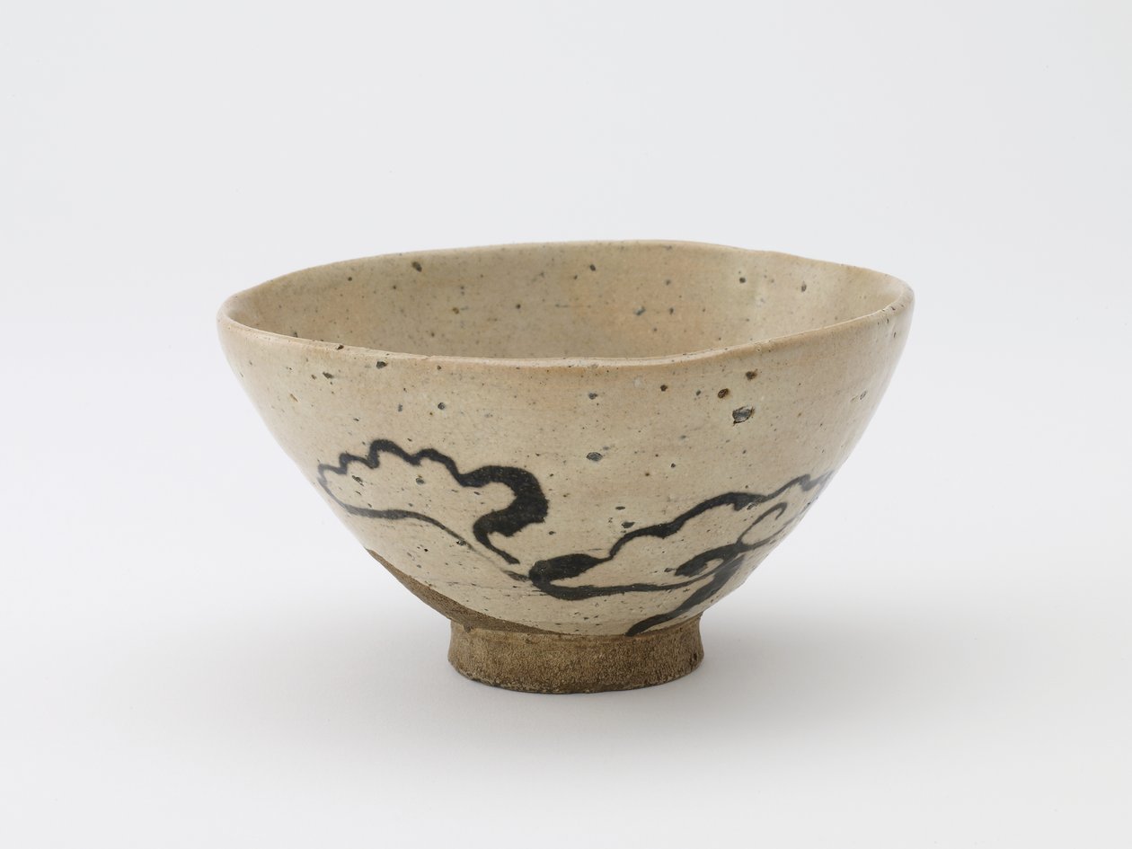 Tigela de chá com desenho de fungo da imortalidade, oficina desconhecida de Japanese School