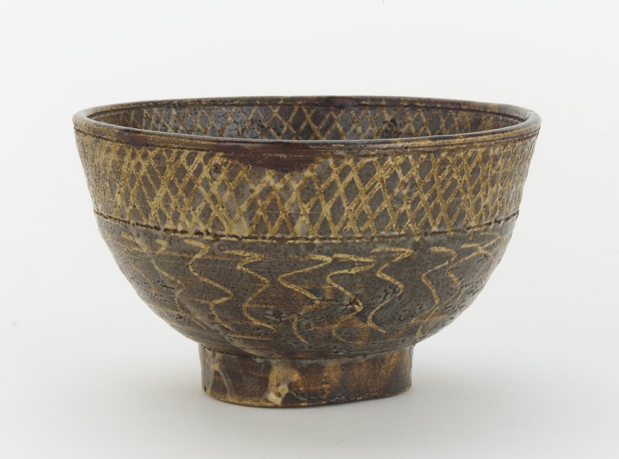 Bacia de chá com decoração incisa, ilha de Tsushima, prefecture de Nagasaki, período de Edo (cerâmica) de Japanese School