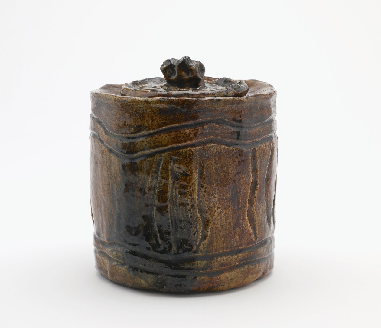 Frasco de água de cerimônia de chá com uma tampa combinando, Tóquio, período de Edo ou era de Meiji (cerâmica) de Japanese School