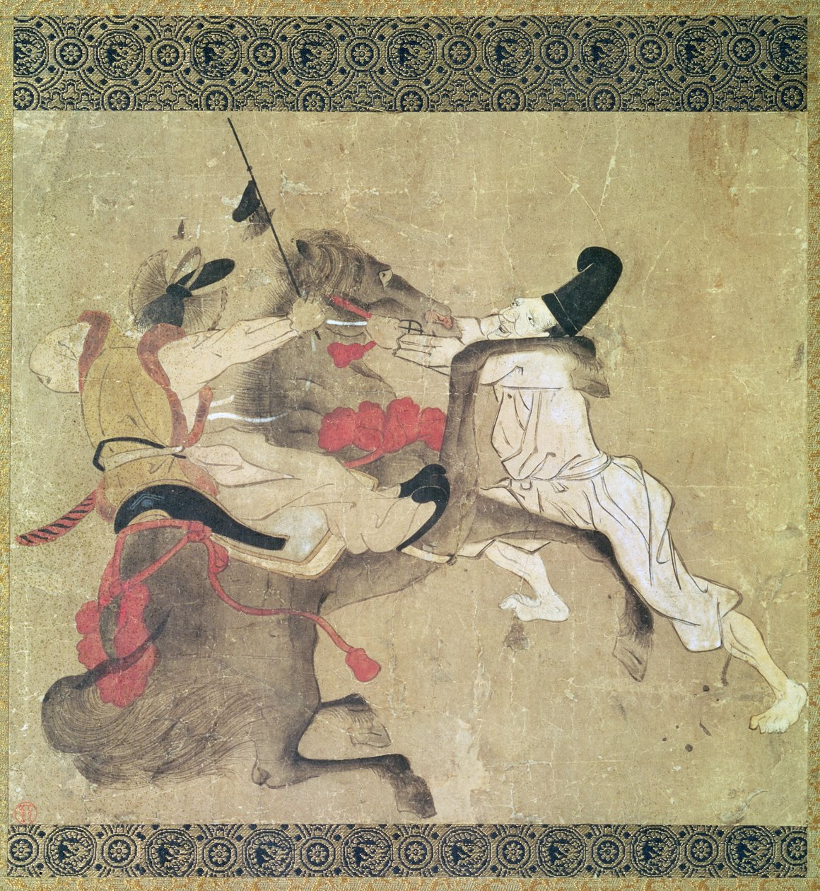 O cavalo bravo (pergaminho pintado) de Japanese School