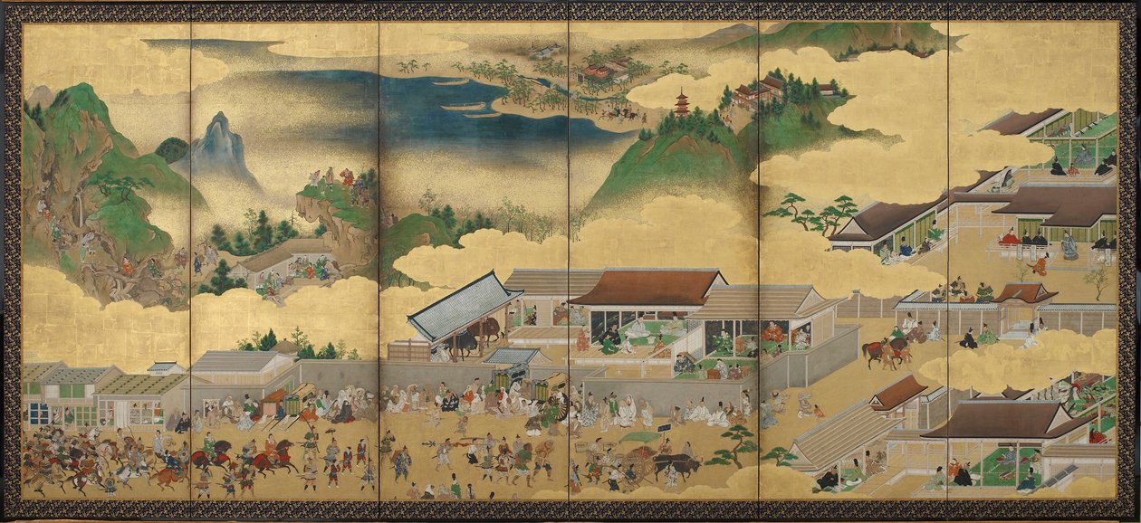 The Tale of Shuten Doji, período Edo, c.1625-50 (tinta, aquarela opaca e ouro sobre papel) de Japanese School