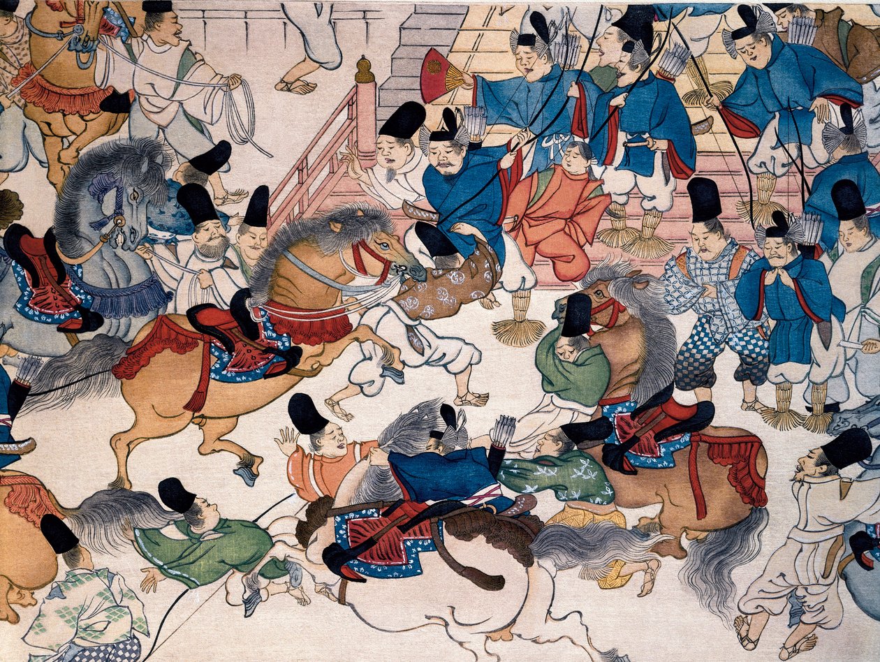 O show de cavalos, Batalha em frente a um palácio de Japanese School